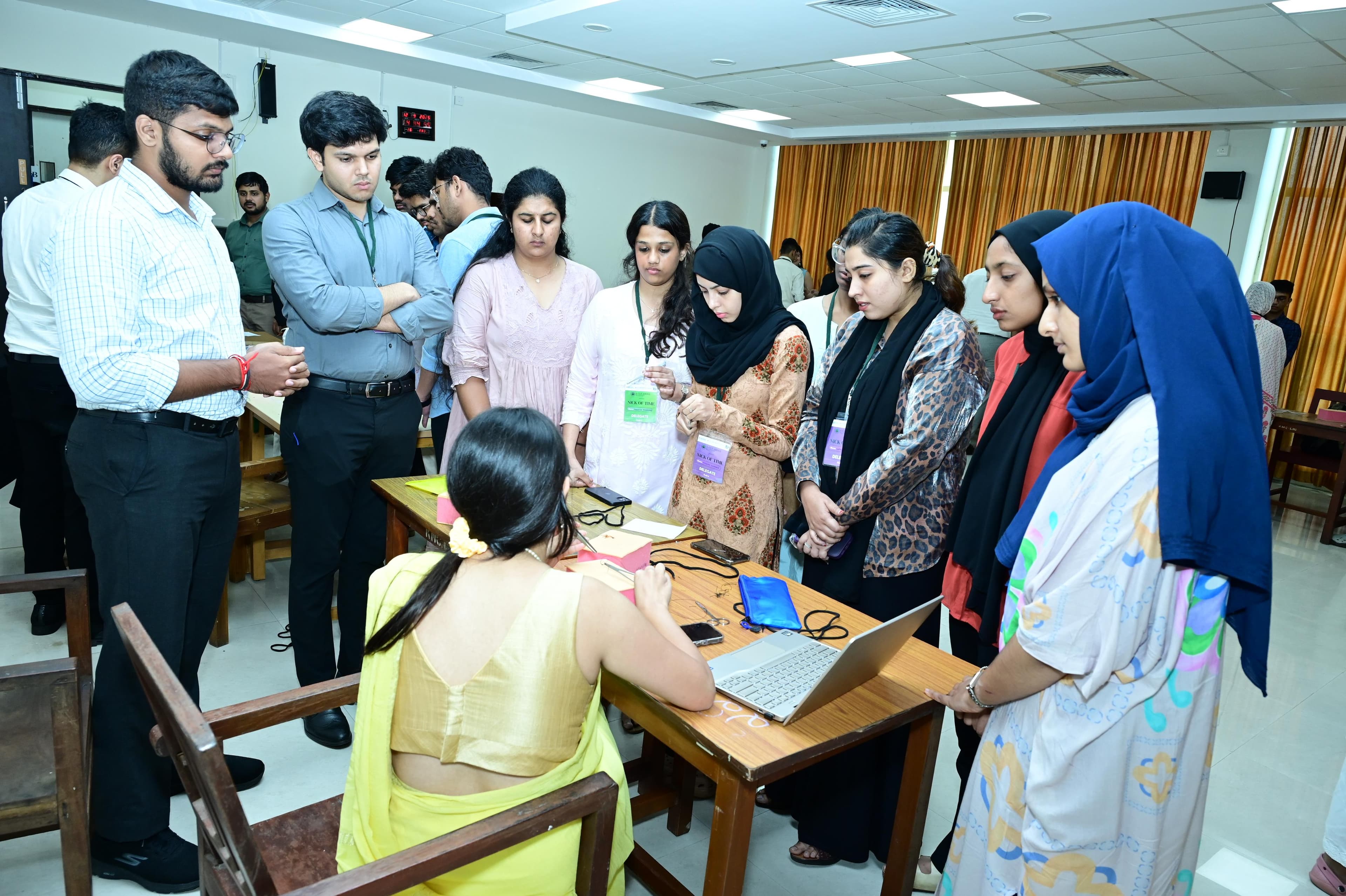 Students collaborating on healthcare innovation ideas